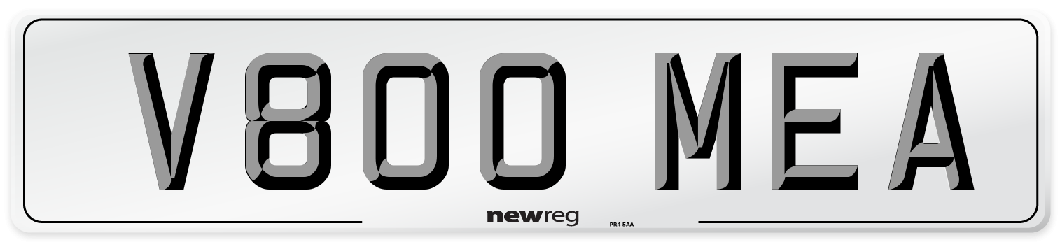 V800 MEA Number Plate from New Reg